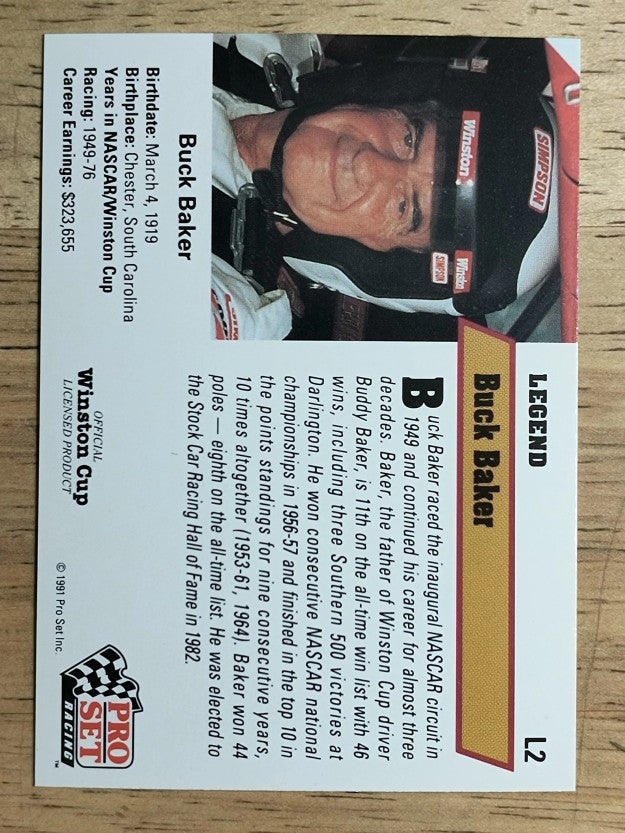 1991 Pro Set Legends #L2 Buck Baker