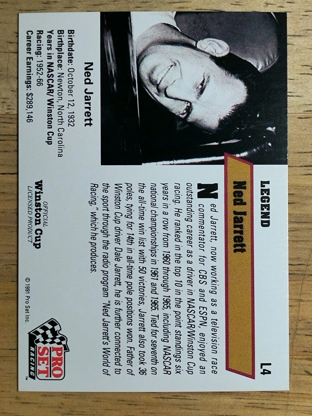 1991 Pro Set Legends #L4 Ned Jarrett