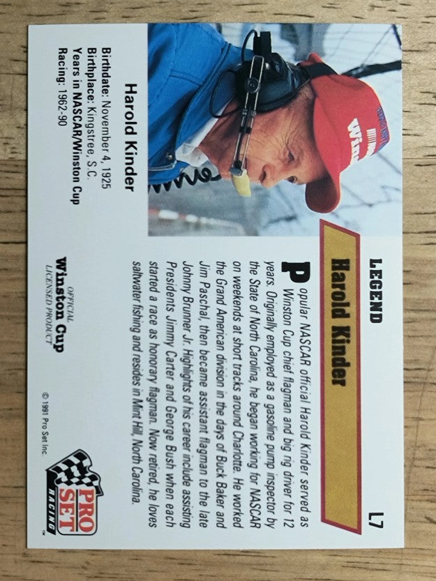 1991 Pro Set Legends #L7 Harold Kinder