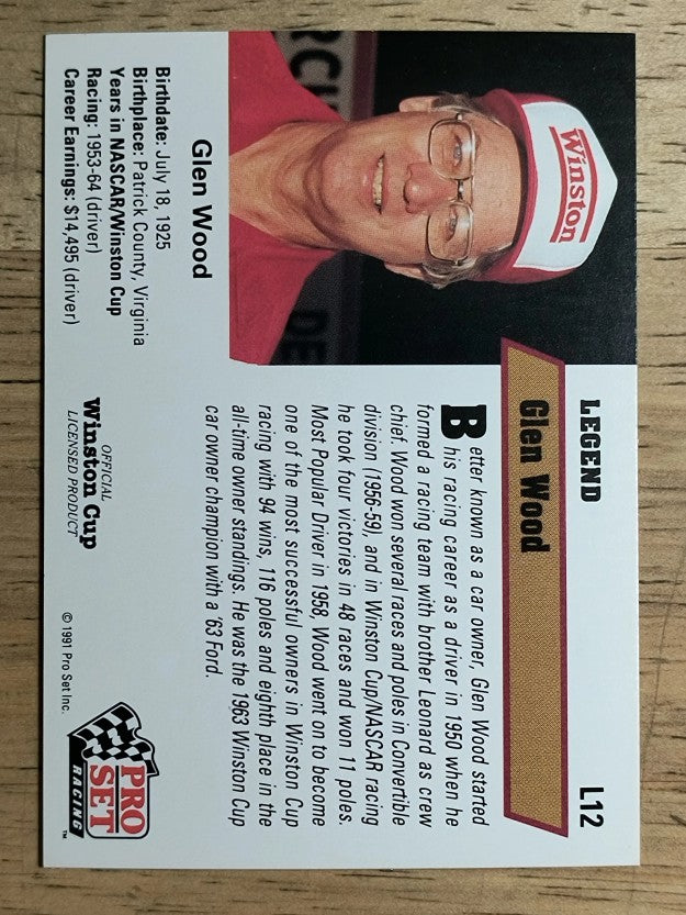 1991 Pro Set Legends #L12 Glen Wood