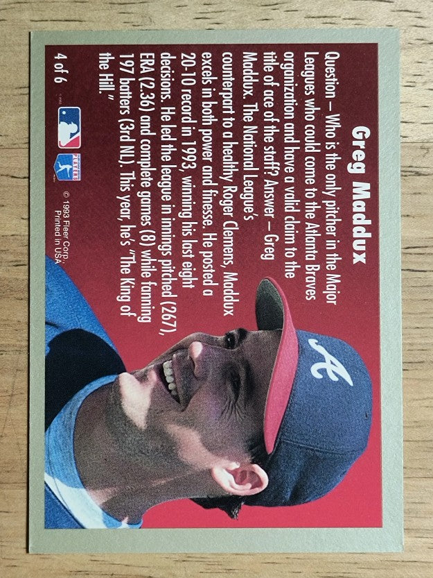 1994 Fleer Award Winners #4 Greg Maddux