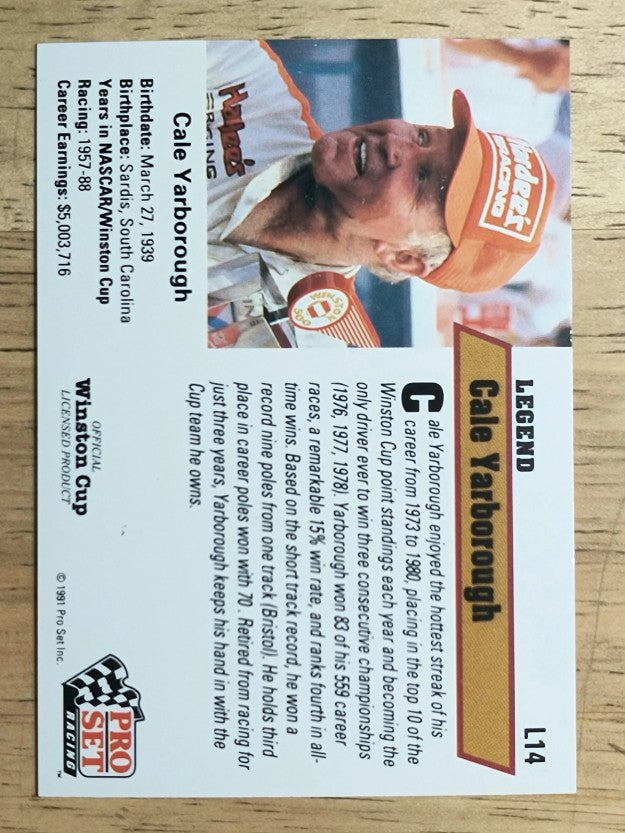 1991 Pro Set Legends #L14 Cale Yarborough