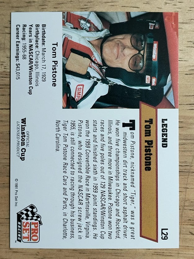 1991 Pro Set Legends #L29 Tom Pistone