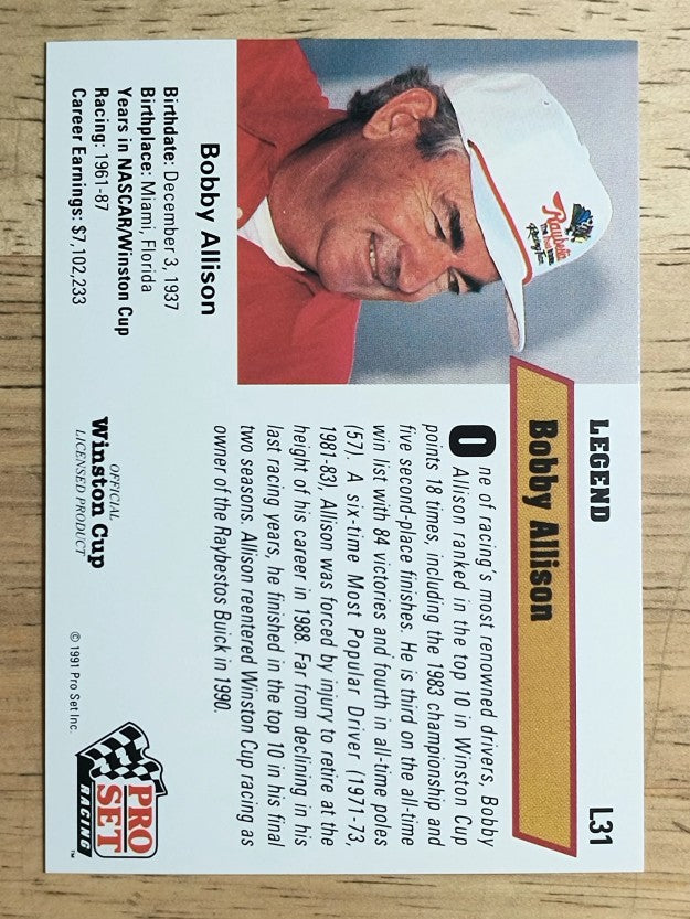 1991 Pro Set Legends #L31 Bobby Allison