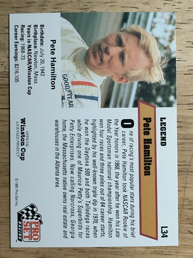 1991 Pro Set Legends #L34 Pete Hamilton