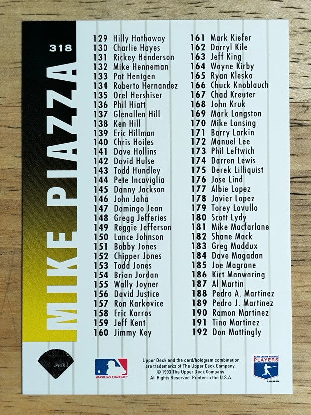1994 Collector's Choice Silver Signature #318 Mike Piazza CL