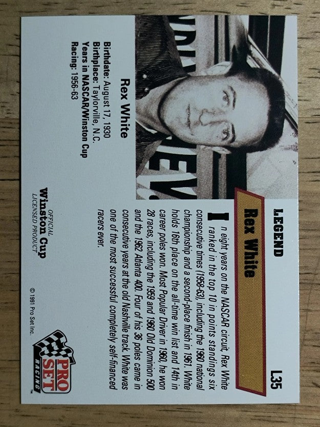 1991 Pro Set Legends #L35 Rex White