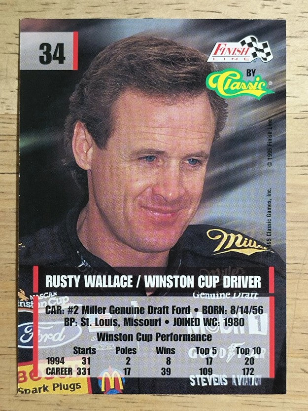1995 Finish Line #34 Rusty Wallace