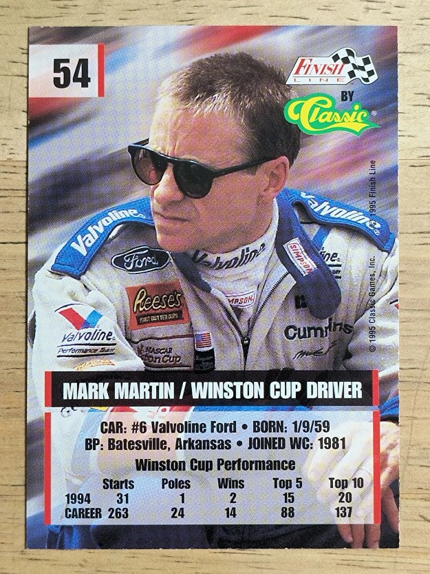 1995 Finish Line #54 Mark Martin