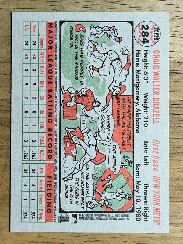 2005 Topps Heritage White Backs #284 Craig Brazell