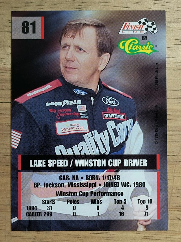 1995 Finish Line #81 Lake Speed