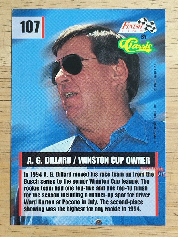 1995 Finish Line #107 A.G. Dillard