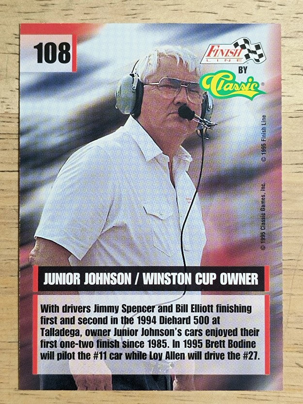1995 Finish Line #108 Junior Johnson