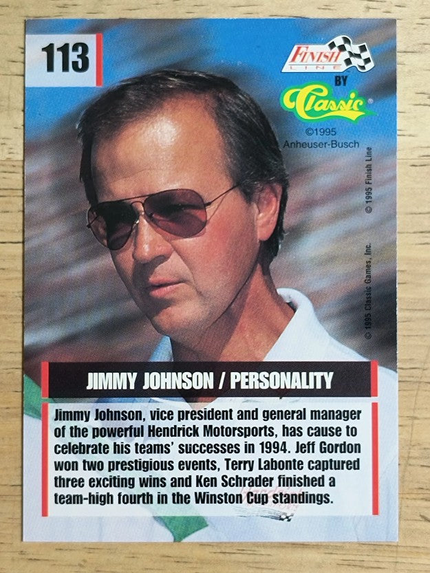 1995 Finish Line #113 Jimmy Johnson