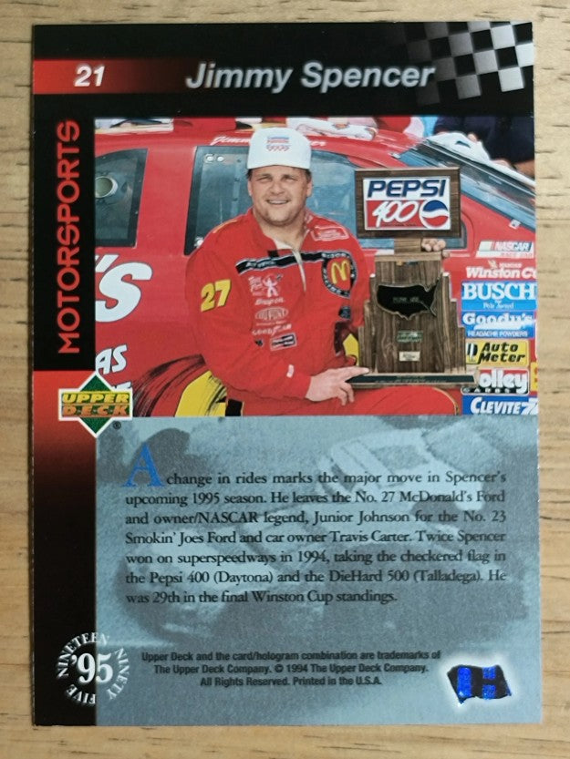 1995 Upper Deck #21 Jimmy Spencer