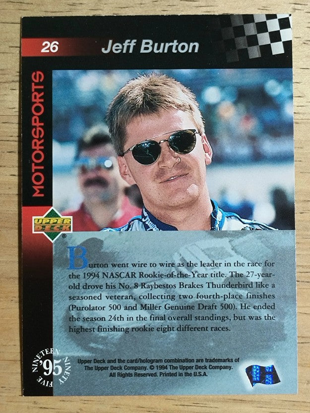 1995 Upper Deck #26 Jeff Burton