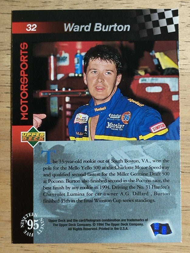 1995 Upper Deck #32 Ward Burton