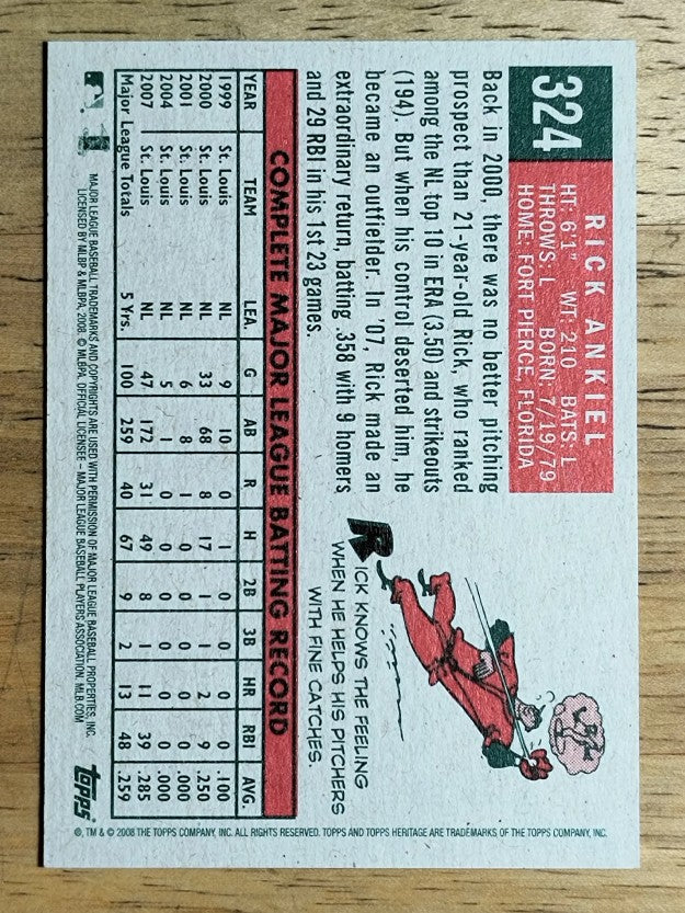 2008 Topps Heritage #324 Rick Ankiel GB SP