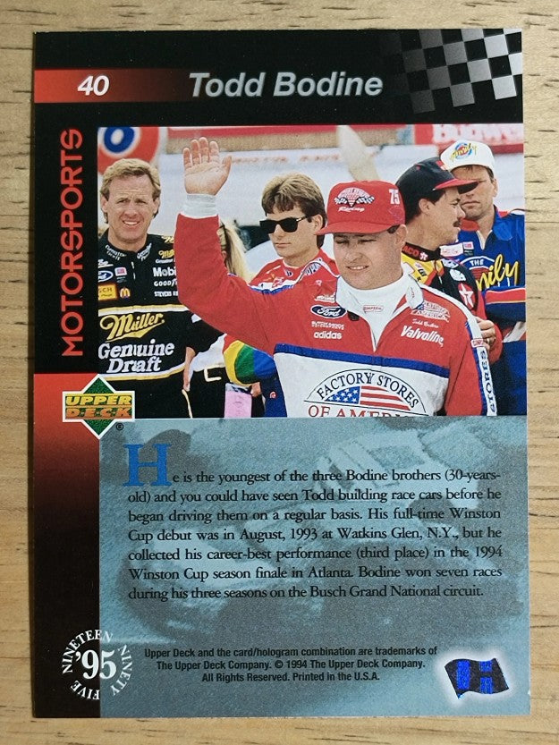 1995 Upper Deck #40 Todd Bodine