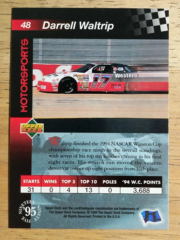 1995 Upper Deck #48 Darrell Waltrip with Car
