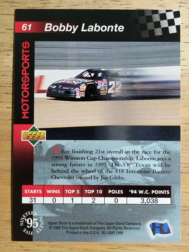 1995 Upper Deck #61 Bobby Labonte with Car