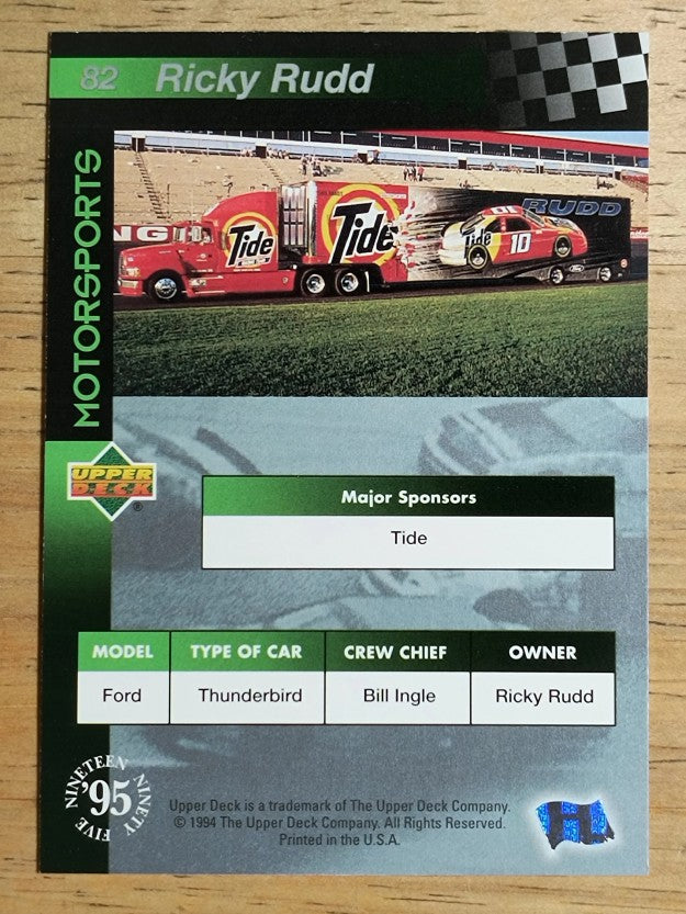 1995 Upper Deck #82 Ricky Rudd's Car