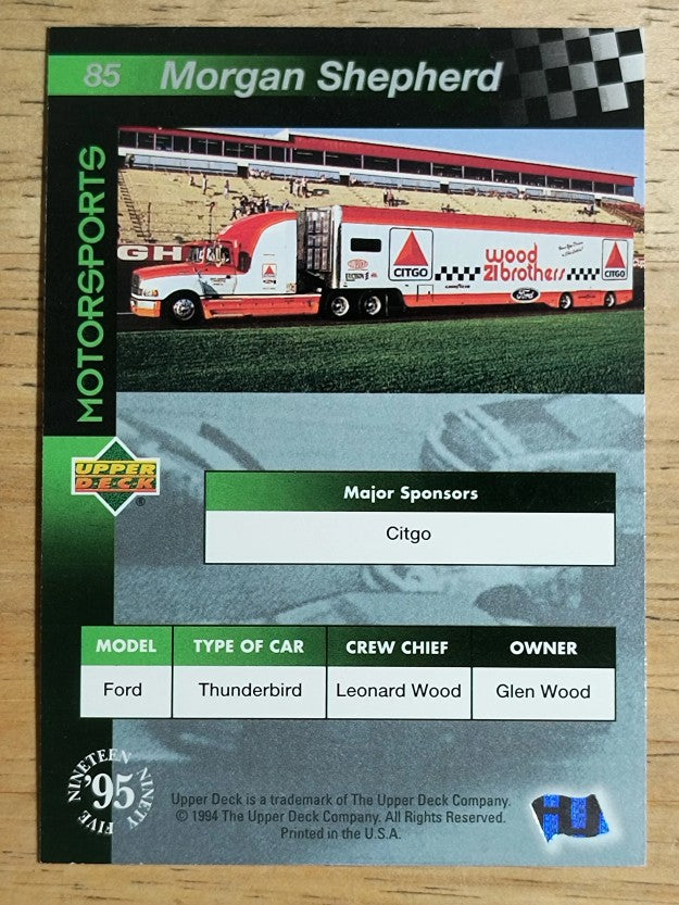 1995 Upper Deck #85 Morgan Shepherd's Car