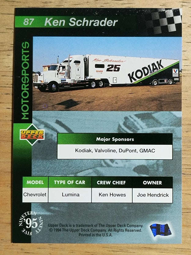 1995 Upper Deck #87 Ken Schrader's Car