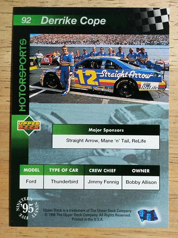 1995 Upper Deck #92 Derrike Cope's Car