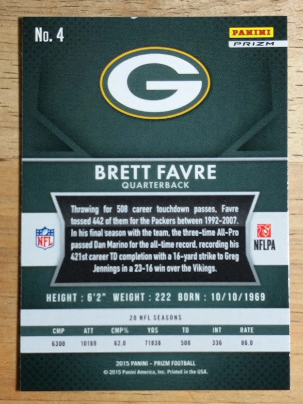 2015 Panini Prizm Prizms Red White and Blue #4 Brett Favre