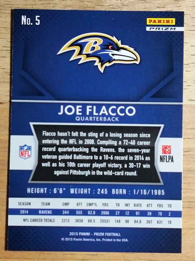 2015 Panini Prizm Prizms Red White and Blue #5 Joe Flacco
