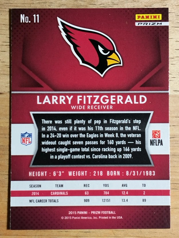 2015 Panini Prizm Prizms Red White and Blue #11 Larry Fitzgerald