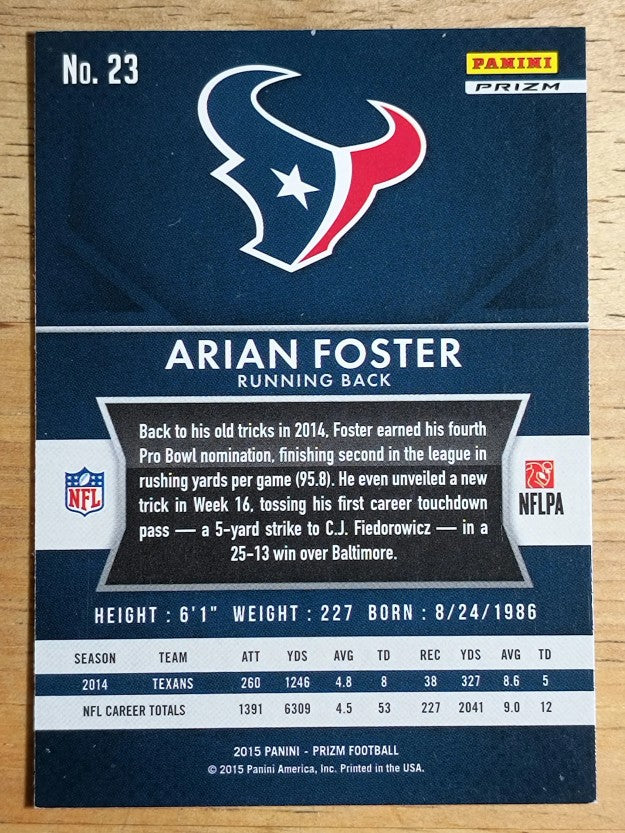 2015 Panini Prizm Prizms Red White and Blue #23 Arian Foster