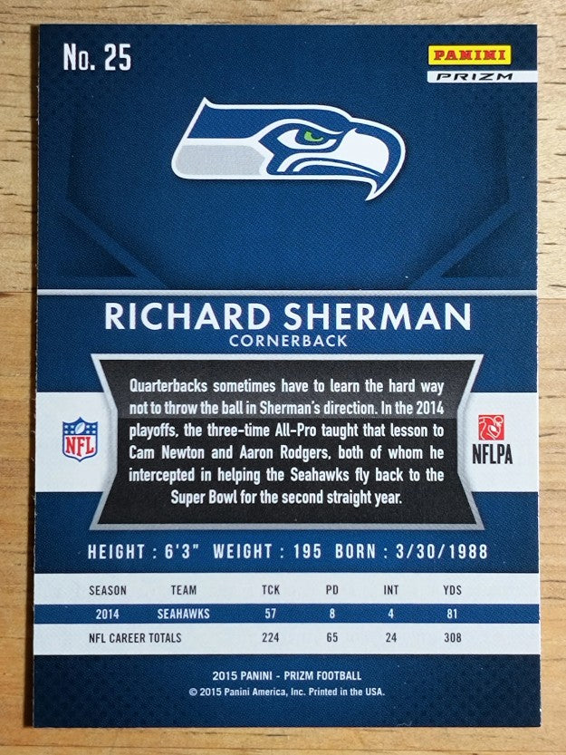2015 Panini Prizm Prizms Red White and Blue #25 Richard Sherman
