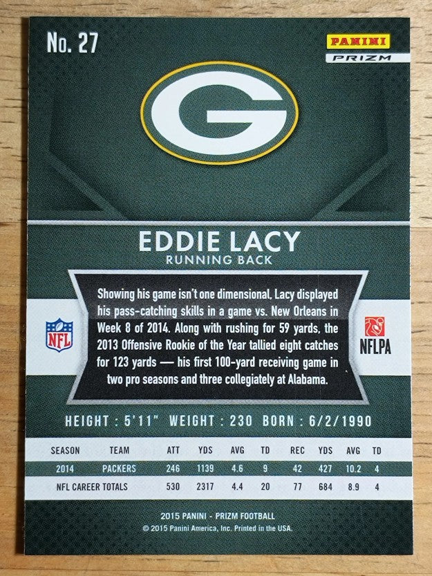 2015 Panini Prizm Prizms Red White and Blue #27 Eddie Lacy