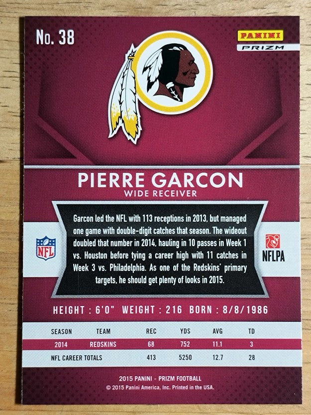 2015 Panini Prizm Prizms Red White and Blue #38 Pierre Garcon