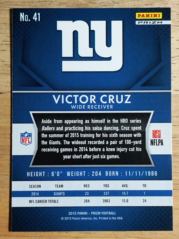 2015 Panini Prizm Prizms Red White and Blue #41 Victor Cruz
