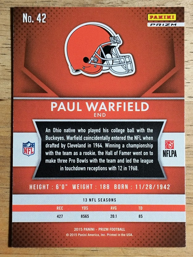 2015 Panini Prizm Prizms Red White and Blue #42 Paul Warfield