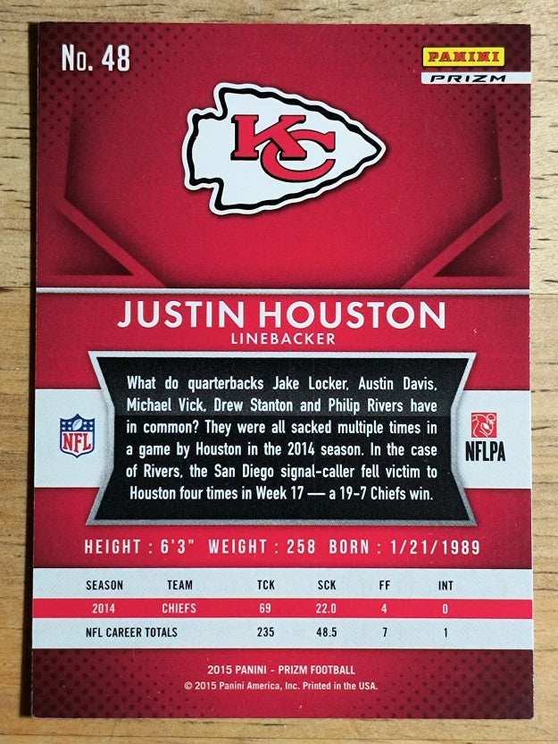 2015 Panini Prizm Prizms Red White and Blue #48 Justin Houston