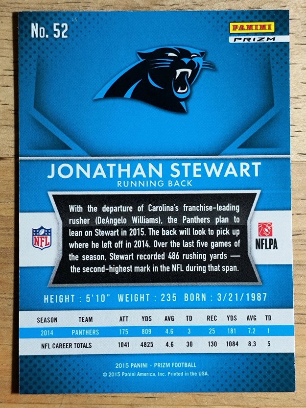 2015 Panini Prizm Prizms Red White and Blue #52 Jonathan Stewart