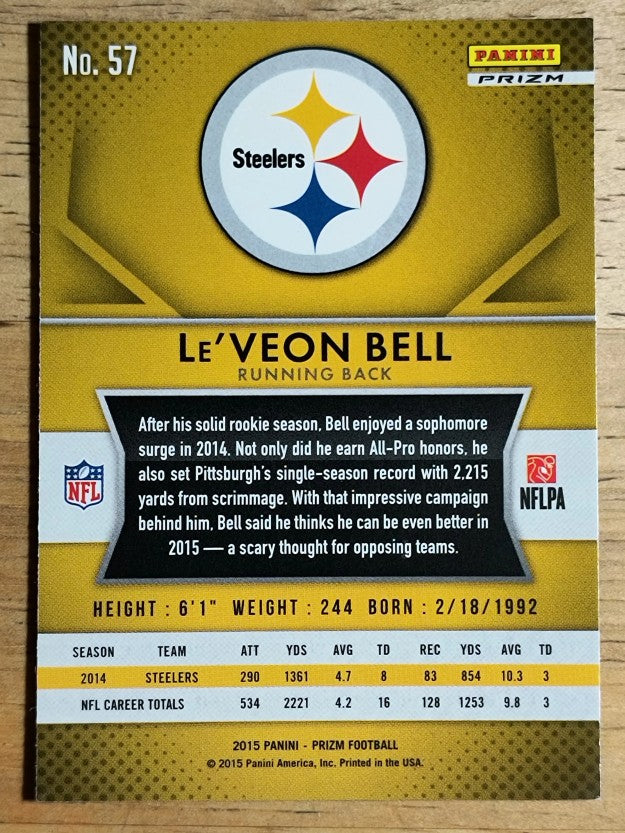 2015 Panini Prizm Prizms Red White and Blue #57 Le'Veon Bell (EXMT)