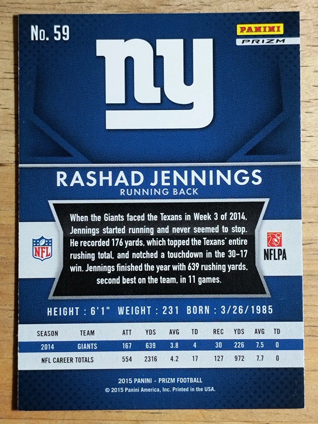 2015 Panini Prizm Prizms Red White and Blue #59 Rashad Jennings