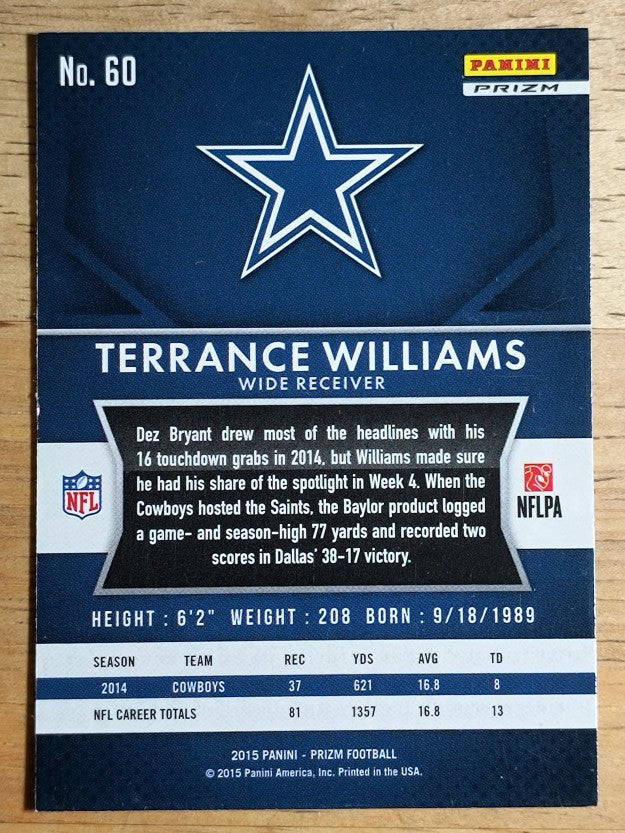 2015 Panini Prizm Prizms Red White and Blue #60 Terrance Williams