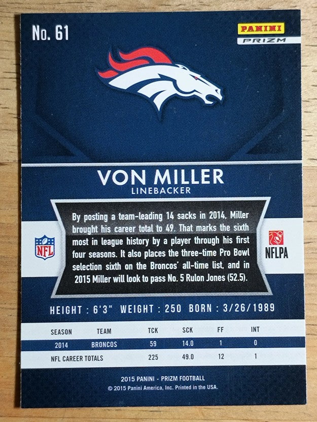 2015 Panini Prizm Prizms Red White and Blue #61 Von Miller