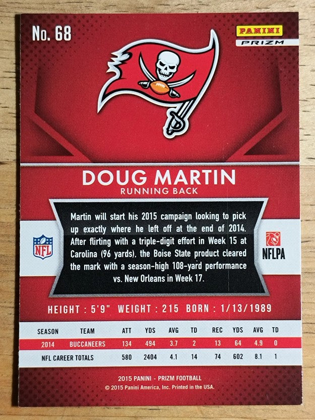 2015 Panini Prizm Prizms Red White and Blue #68 Doug Martin