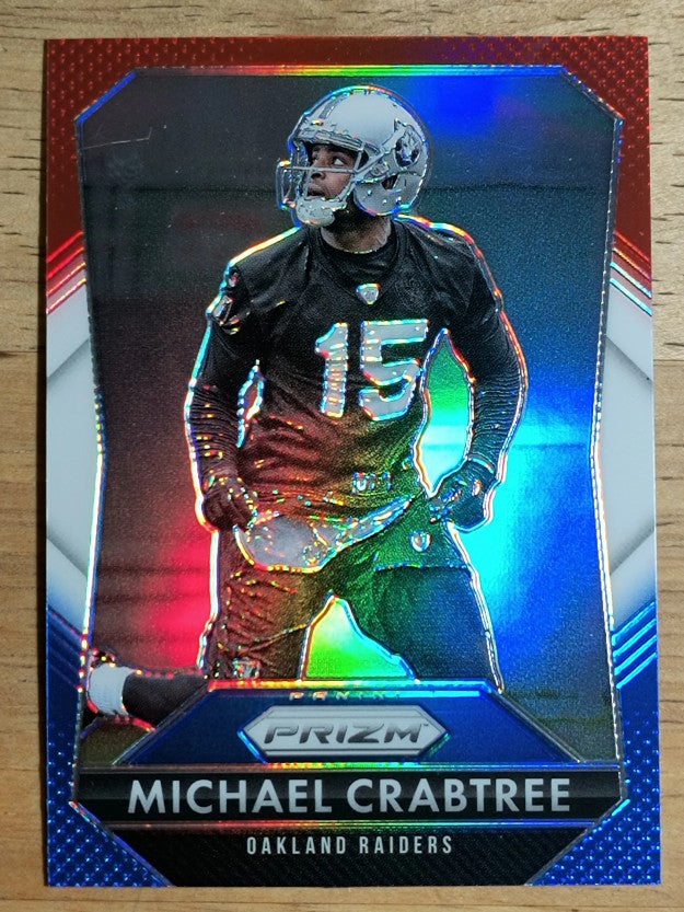 2015 Panini Prizm Prizms Red White and Blue #70 Michael Crabtree
