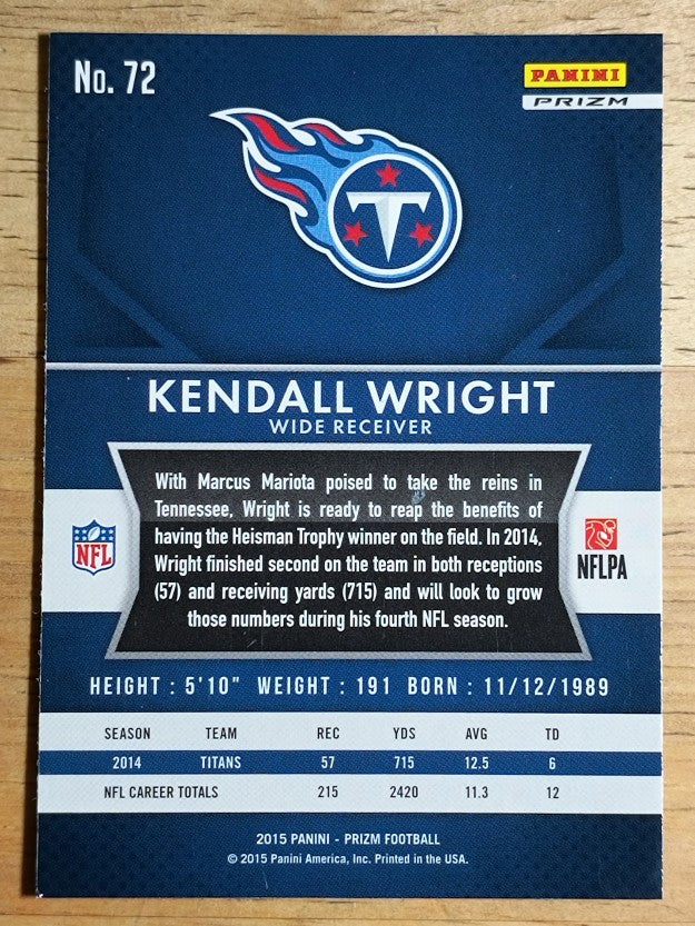 2015 Panini Prizm Prizms Red White and Blue #72 Kendall Wright