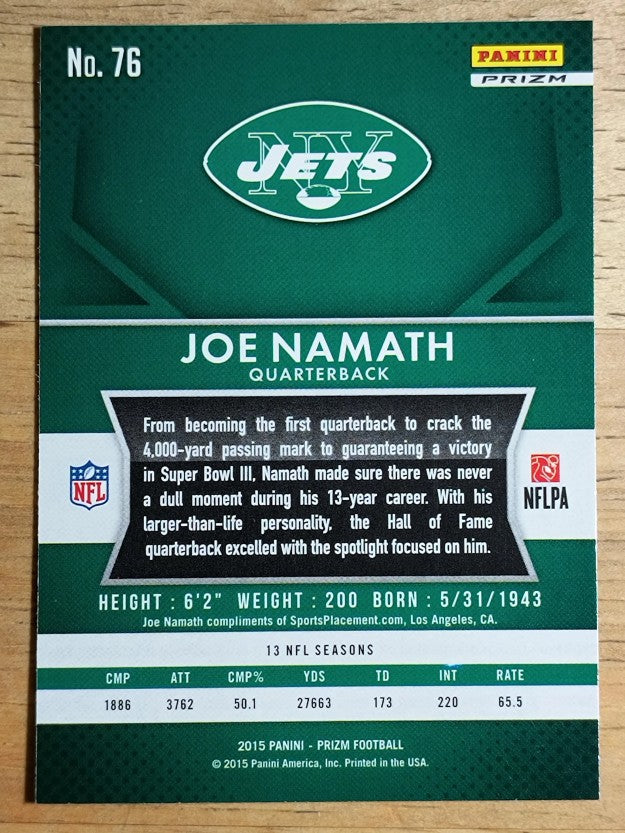 2015 Panini Prizm Prizms Red White and Blue #76 Joe Namath
