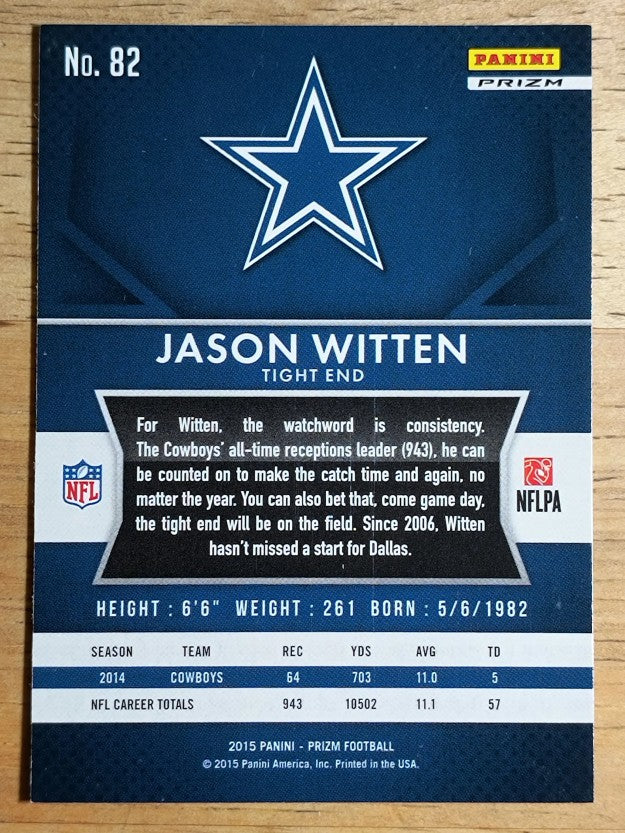 2015 Panini Prizm Prizms Red White and Blue #82 Jason Witten
