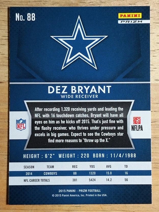 2015 Panini Prizm Prizms Red White and Blue #88 Dez Bryant